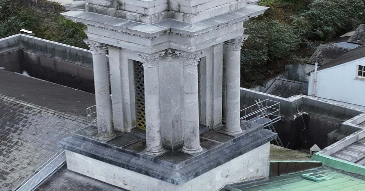 Drone Roof Survey of Church Spire — Structural Inspection