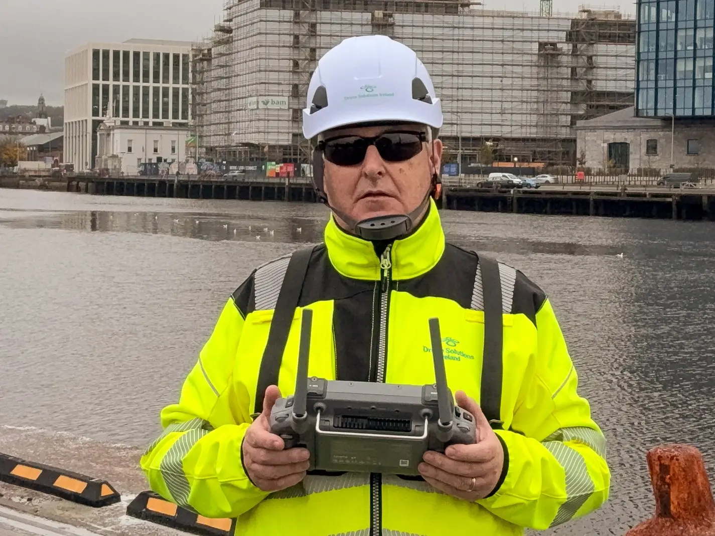 Professional drone operator with DJI Enterprise equipment